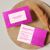 Bold Hot Pink Glitter Aesthetic 名刺