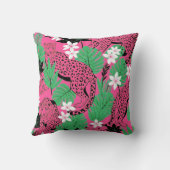 Bold Hot Pink Leopard Tropical Jungle Seamless Pat クッション (裏面)