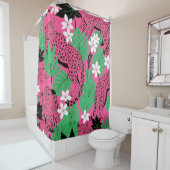 Bold Hot Pink Leopard Tropical Jungle Seamless Pat シャワーカーテン (インサイチュ)
