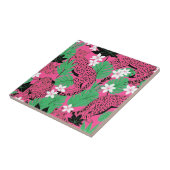 Bold Hot Pink Leopard Tropical Jungle Seamless Pat タイル (側面)