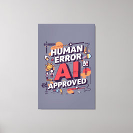 Bold “Human Error, AI Approved” Digital Art キャンバスプリント