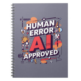 Bold “Human Error, AI Approved” Digital Art ノートブック