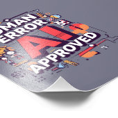 Bold “Human Error, AI Approved” Digital Art フォトプリント (角)