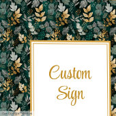 Bold Hunter Green Gold Greenery Wedding Custom  ポスター