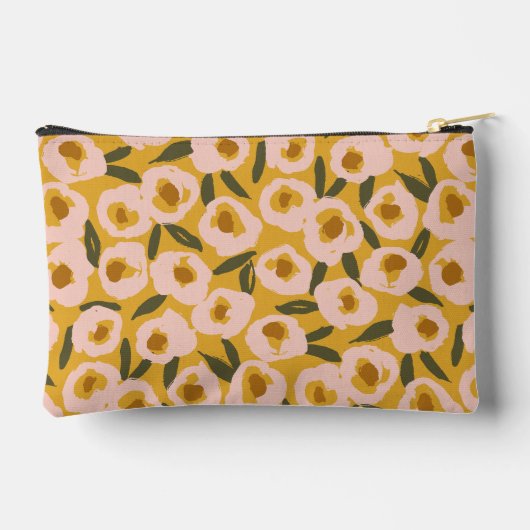 Bold Inky Floral Pattern | Hand-Drawn Botanical アクセサリーポーチ (裏面)