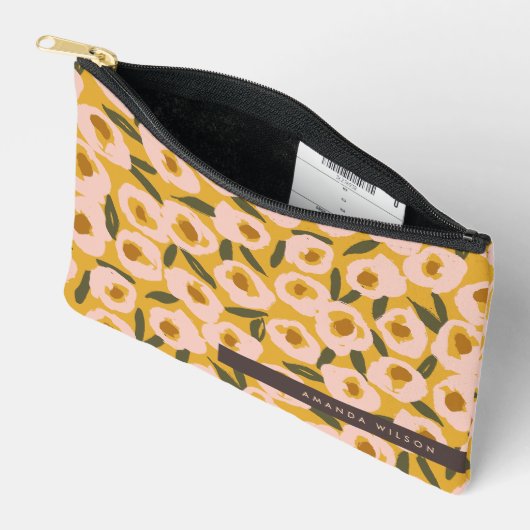 Bold Inky Floral Pattern | Hand-Drawn Botanical アクセサリーポーチ (見開き)