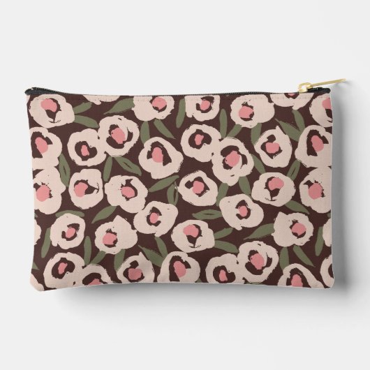 Bold Inky Floral Pattern | Hand-Drawn Botanical アクセサリーポーチ (裏面)