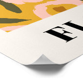 Bold Inky Floral Pattern | Hand-Drawn Botanical ポスター (角)