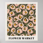 Bold Inky Floral Pattern | Hand-Drawn Botanical ポスター (正面)