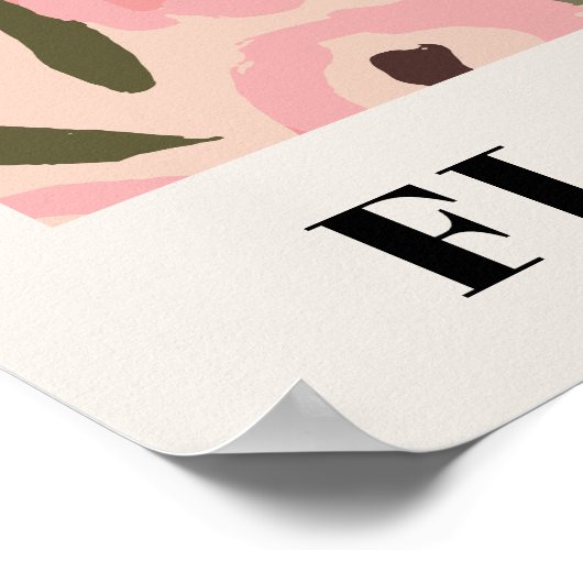 Bold Inky Floral Pattern | Hand-Drawn Botanical ポスター (角)