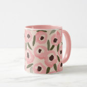 Bold Inky Floral Pattern | Hand-Drawn Botanical マグカップ (正面右)