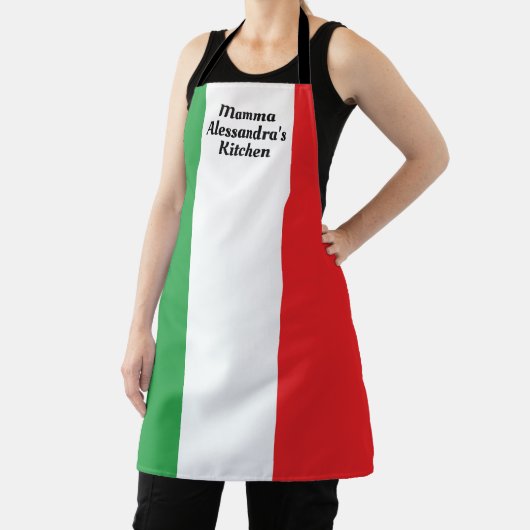 Bold Italian Flag of Italy Personalized Apron エプロン (インサイチュ)
