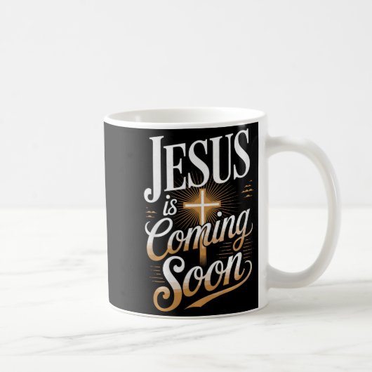 Bold Jesus Is Coming Soon Christian Apparel Premiu コーヒーマグカップ (右)