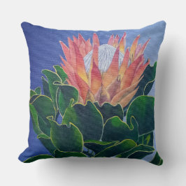 Bold King Protea | Hand-Painted Floral Art クッション