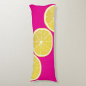 Bold Lemon Slice on Pink Body Pillow ボディピロー (正面縦)