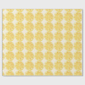 Bold Lemon Slice Pattern in Sunny Yellow ラッピングペーパー (フラット)