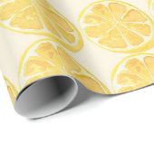Bold Lemon Slice Pattern in Sunny Yellow ラッピングペーパー (ロールコーナー)