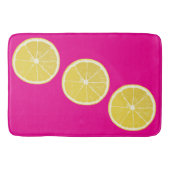 Bold Lemon Slice Pink Citrus Bath Mat バスマット (正面)