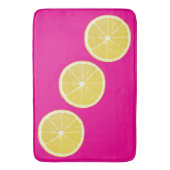 Bold Lemon Slice Pink Citrus Bath Mat バスマット (正面縦)