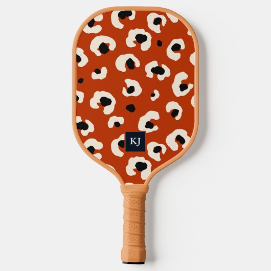 Bold Leopard Monogrammed Pickleball Paddle ピックルボールラケット (裏面)