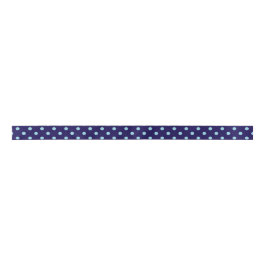 Bold Light Blue Polka Dots on Navy Blue  サテンリボン