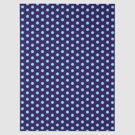 Bold Light Blue Polka Dots on Navy Blue  薄葉紙 (正面)