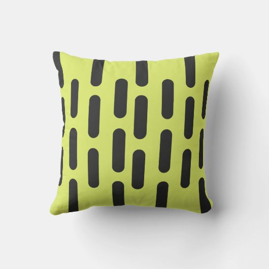 Bold Lime Green and Charcoal Grey Capsule Pattern  クッション (裏面)
