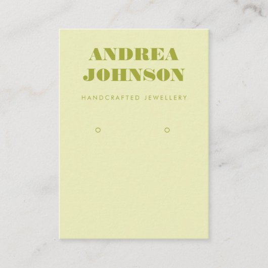 Bold Lime Green Mid Century Mod Earring Display 名刺 (正面)