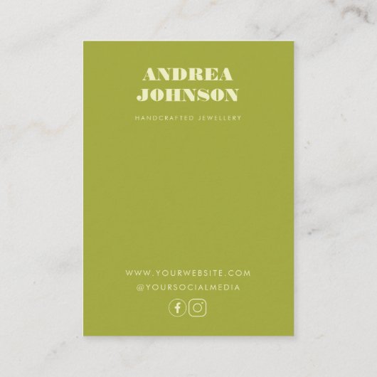 Bold Lime Green Mid Century Mod Earring Display 名刺 (裏面)