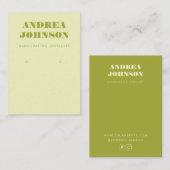 Bold Lime Green Mid Century Mod Earring Display 名刺 (正面/裏面)