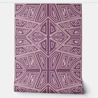 Bold Lines - Symmetrical Tile - Mauve and Beige 壁紙