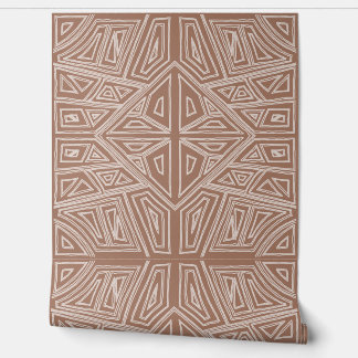 Bold Lines - Symmetrical Tile - Mocha and Beige 壁紙