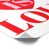 Bold Love Is Loud Valentine’s Day Heart Typography ポスター (角)