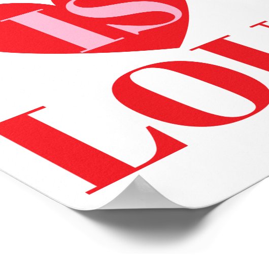Bold Love Is Loud Valentine’s Day Heart Typography ポスター (角)