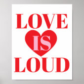 Bold Love Is Loud Valentine’s Day Heart Typography ポスター (正面)