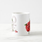 Bold Love Lettering with Romantic Red Rose Foliage コーヒーマグカップ (中央)