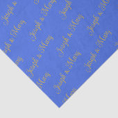 Bold Luxurious Royal Blue & Gold Script Wedding  薄葉紙 (詳細)