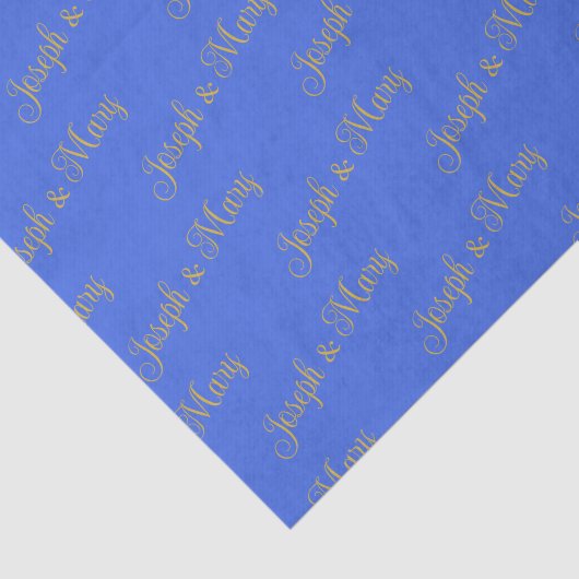 Bold Luxurious Royal Blue & Gold Script Wedding  薄葉紙 (詳細)