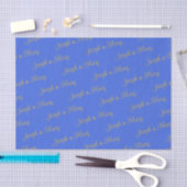 Bold Luxurious Royal Blue & Gold Script Wedding  薄葉紙 (クラフト)