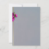 Bold Magenta Floral Wedding 招待状 (裏面)