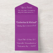Bold Magenta Wedding Invite with Minimal Style オールインワン招待状 (内側)