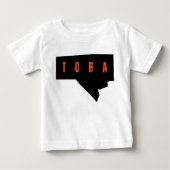 Bold Manitoba Typography Map Shirt ベビーTシャツ (正面)
