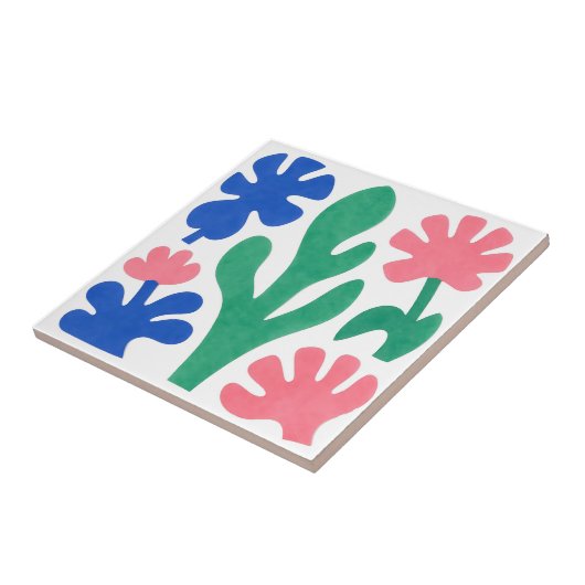 Bold Matisse Style Floral Cutouts タイル (側面)