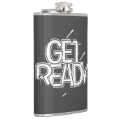 Bold Matte Black Statement Hip Flask GET READY フラスク (右)