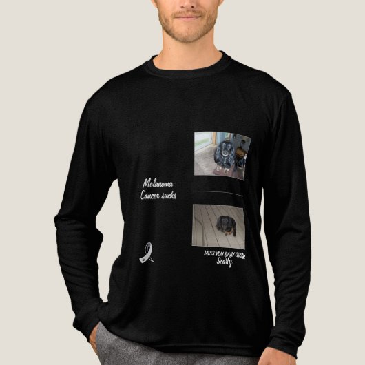 Bold Melanoma Pet Memorial Photo Layout トライブレンドTシャツ (正面)