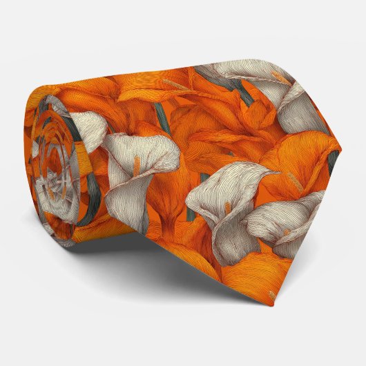 Bold Men Gifts Calla Lilies Floral ネクタイ (ロール)