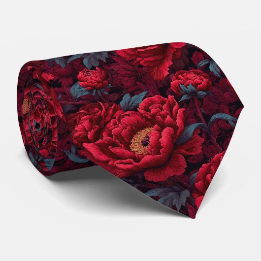 Bold Mens Accessories Peonies Floral ネクタイ (ロール)
