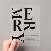 Bold MERRY Christmas Modern  アクリル招待状 (インサイチュ (ポータブル))