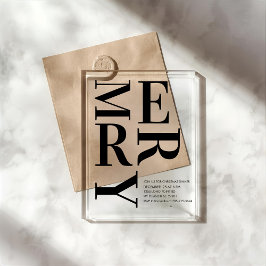 Bold MERRY Christmas Modern  アクリル招待状