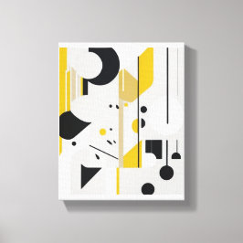 Bold Mid-Century Modern Abstract Geometric Art キャンバスプリント
